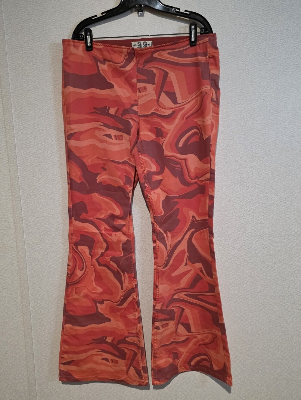 We The Free Printed Penny Pull On Flare Jeans Size 33 Retro 70's Stretch